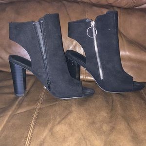 Forever 21 black peep toe booties